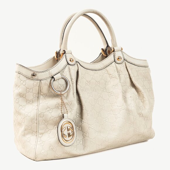 Gucci Sukey Guccissima Beige Leather Tote - Picture 2 of 14